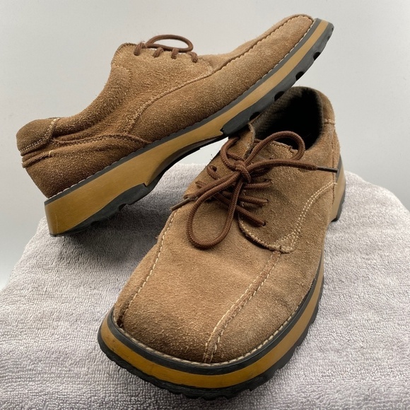 Bata Shoes Mens Size 10 Tan Suede Lace Up Causal Loafers - Picture 14 of 14